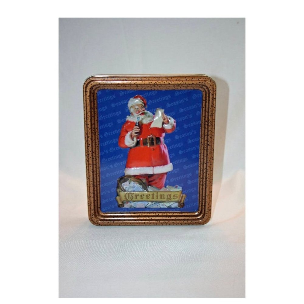 Vintage Coca-Cola Frame Christmas Santa Tin Collector’s Tin - Coca Cola Collecti